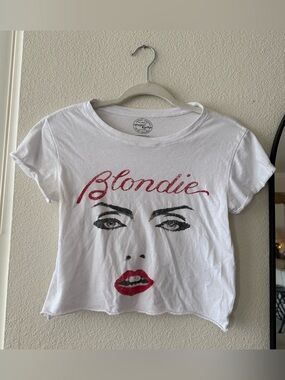 Blondie Debbie Harry Crop Top XS Project Karma Graphic Band Tee Y2K Punk Rock